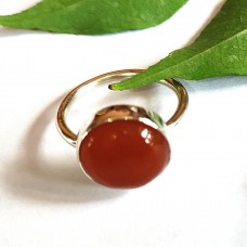 Gemstone 13mm round silver bezel ring
